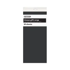 10pk Black Tissue Gift Wrap Sheets 51x66cm