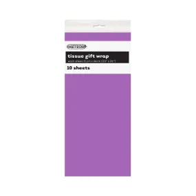 10pk Pretty Purple Tissue Gift Wrap Sheets 51x66cm
