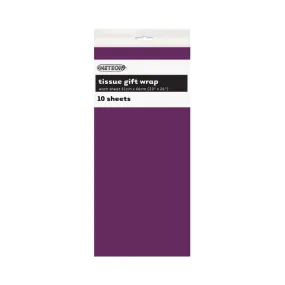 10pk Purple Tissue Gift Wrap Sheets 51x66cm