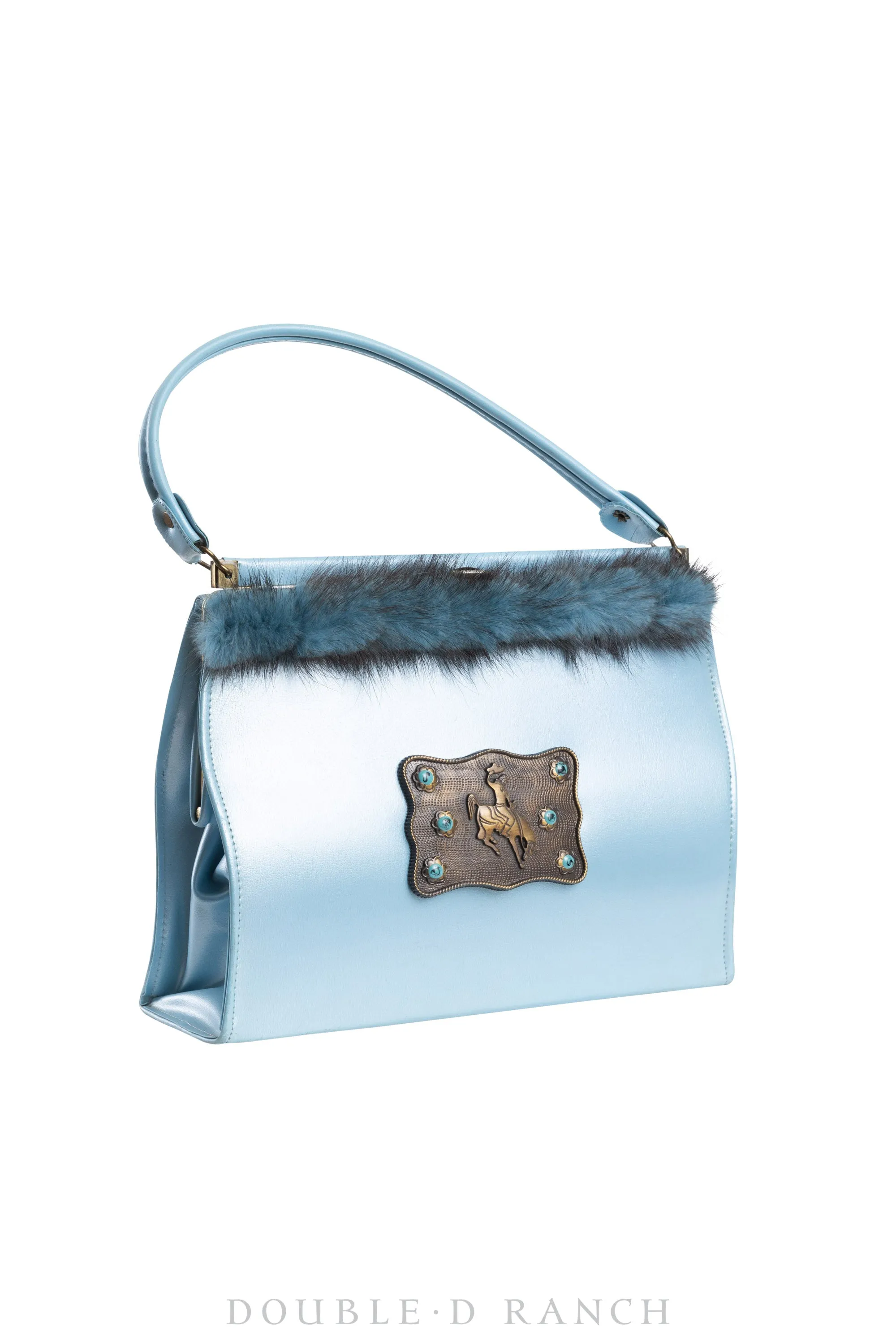 Bag, Silver Label, Light Blue Leather with Bronc Buckle, Numbered Edition, Repurposed, 1272