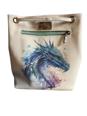 Blue Dragon White Mini Bucket Backpack