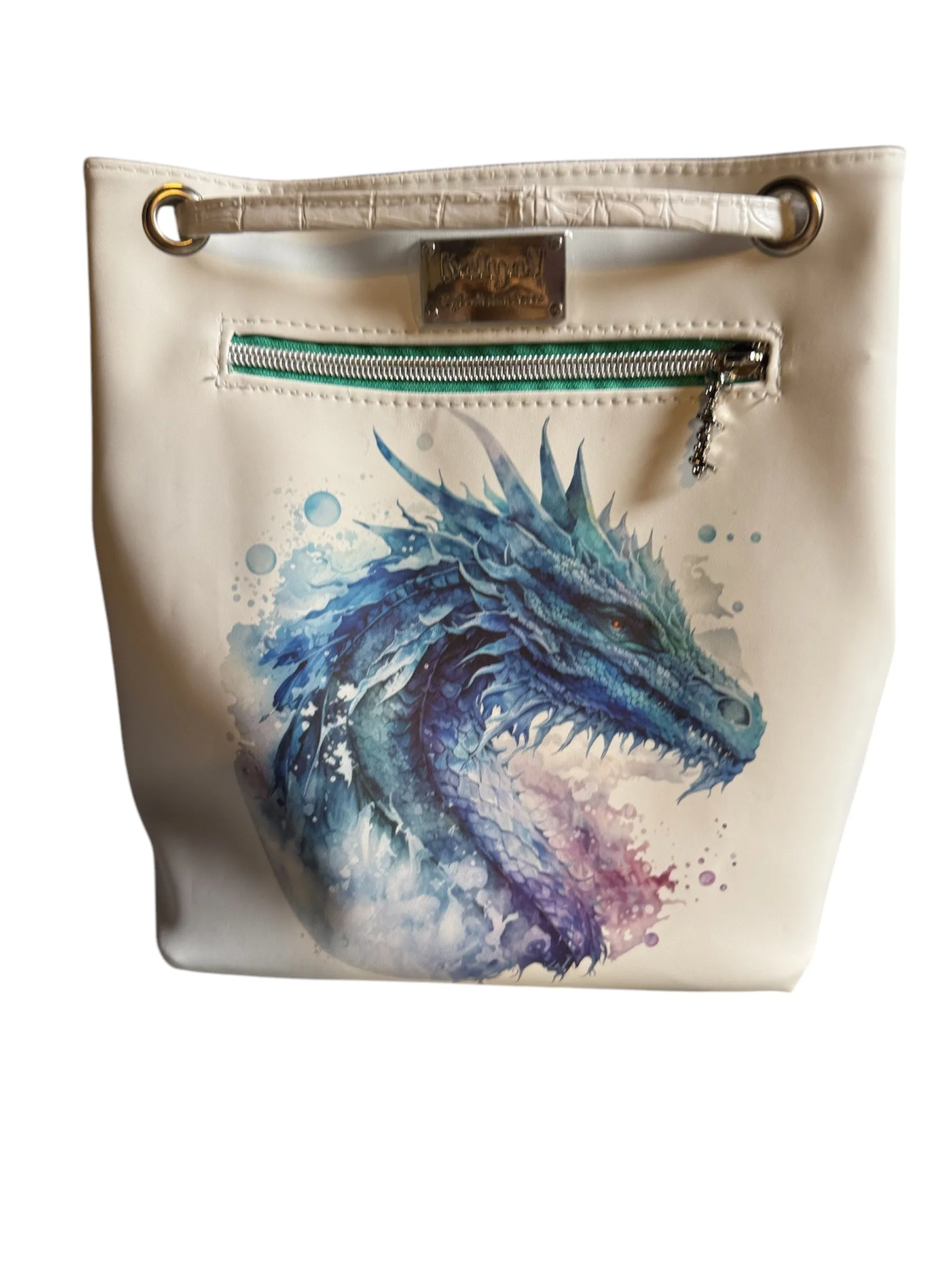 Blue Dragon White Mini Bucket Backpack