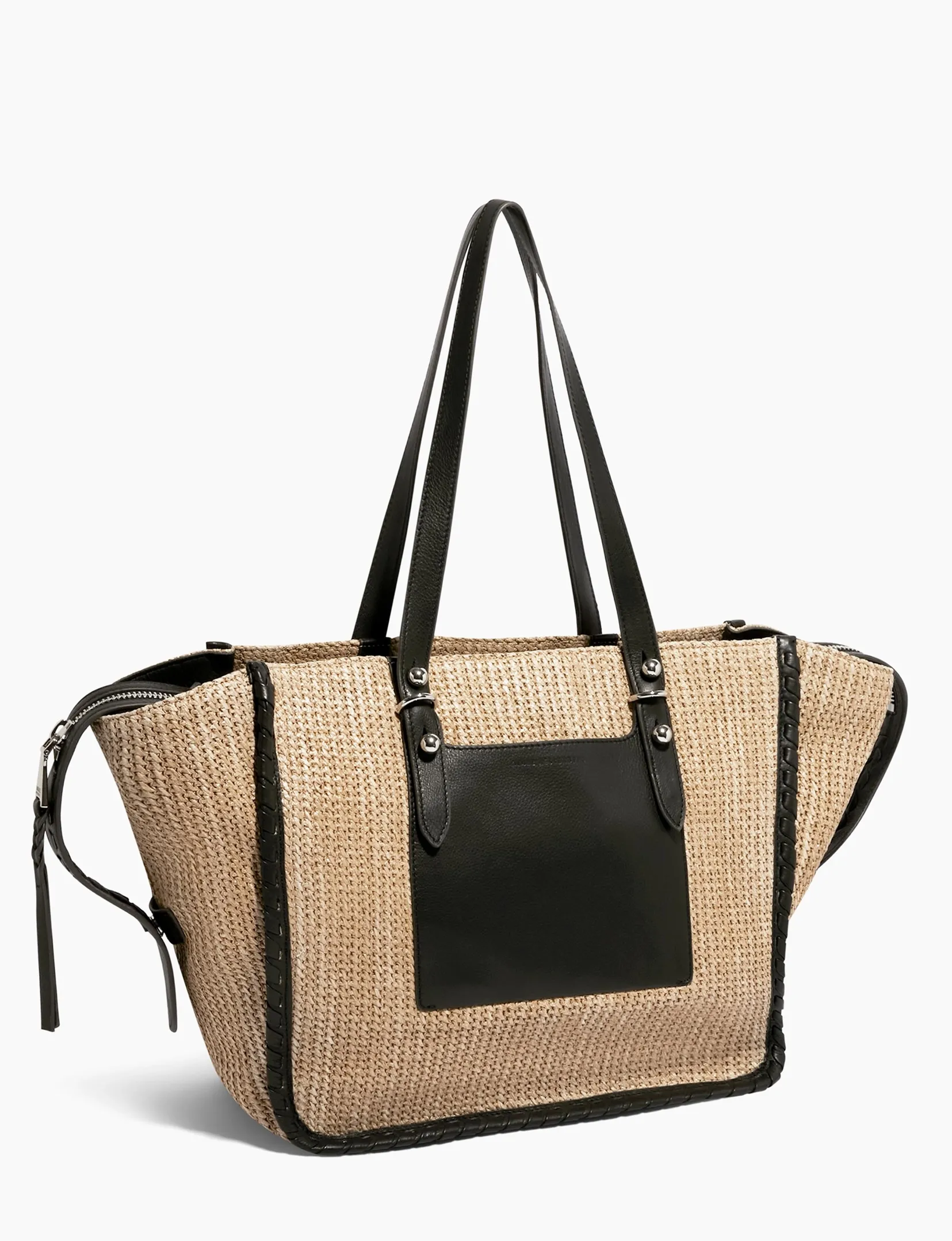 Large Black Raffia Tote Bag from Casablanca - Stylish and Spacious