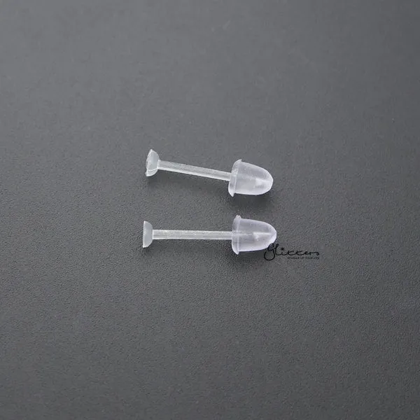 Clear Invisible Earrings Retainer | Light Flat Top Ear Piercing