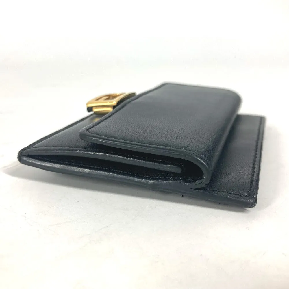 FENDI Card Case 8M0423 leather black name card holder Baguette Card Case Women Used