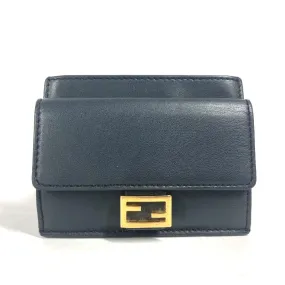 FENDI Card Case 8M0423 leather black name card holder Baguette Card Case Women Used