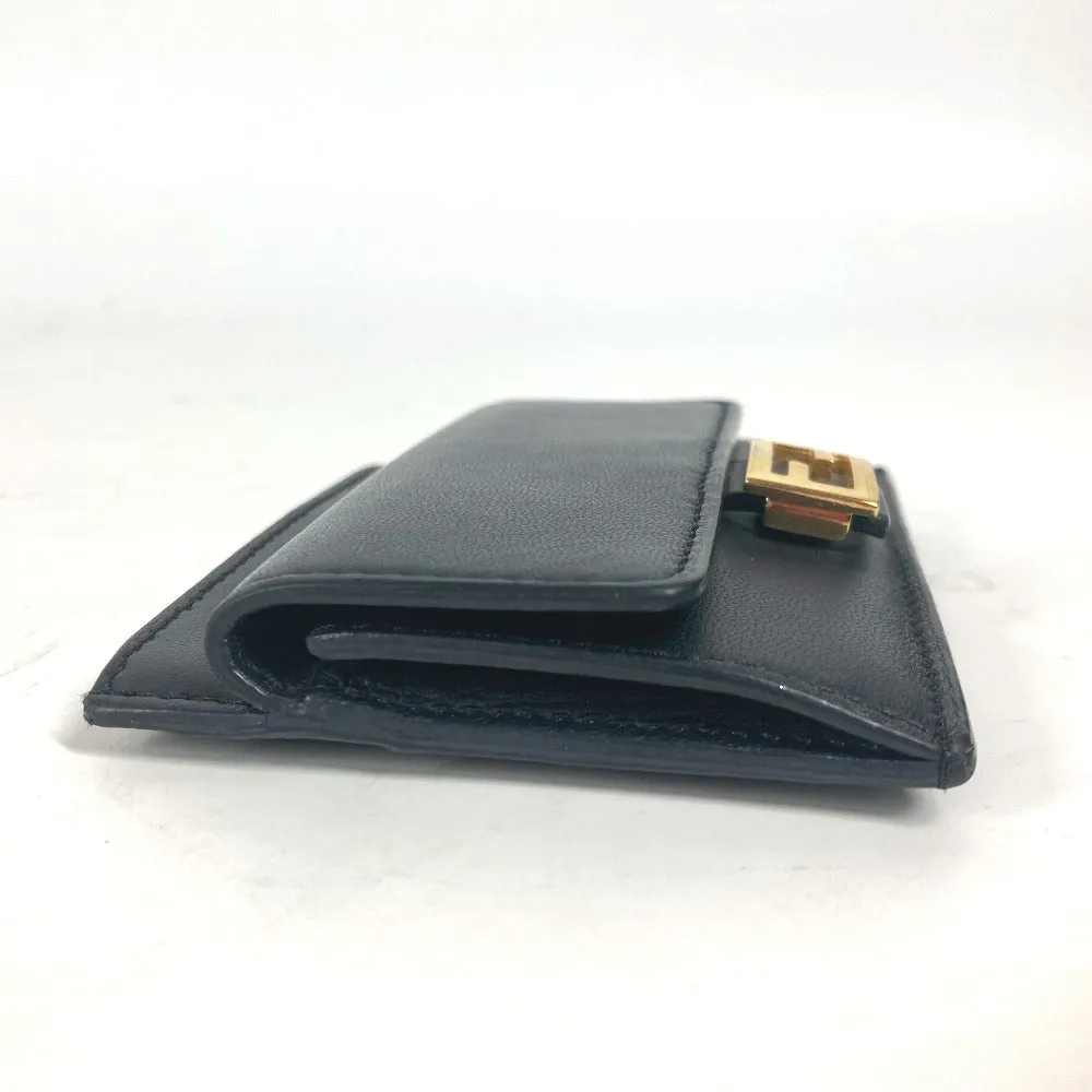 FENDI Card Case 8M0423 leather black name card holder Baguette Card Case Women Used