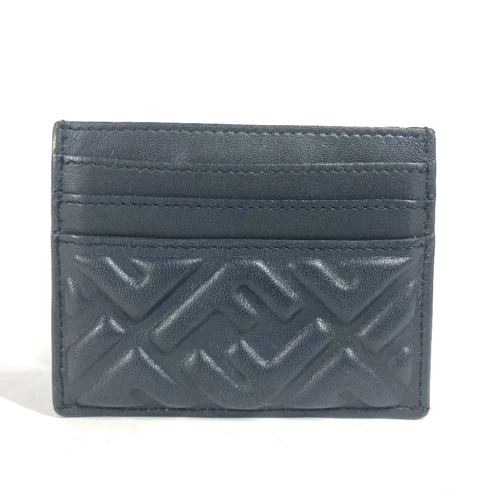 FENDI Card Case 8M0423 leather black name card holder Baguette Card Case Women Used