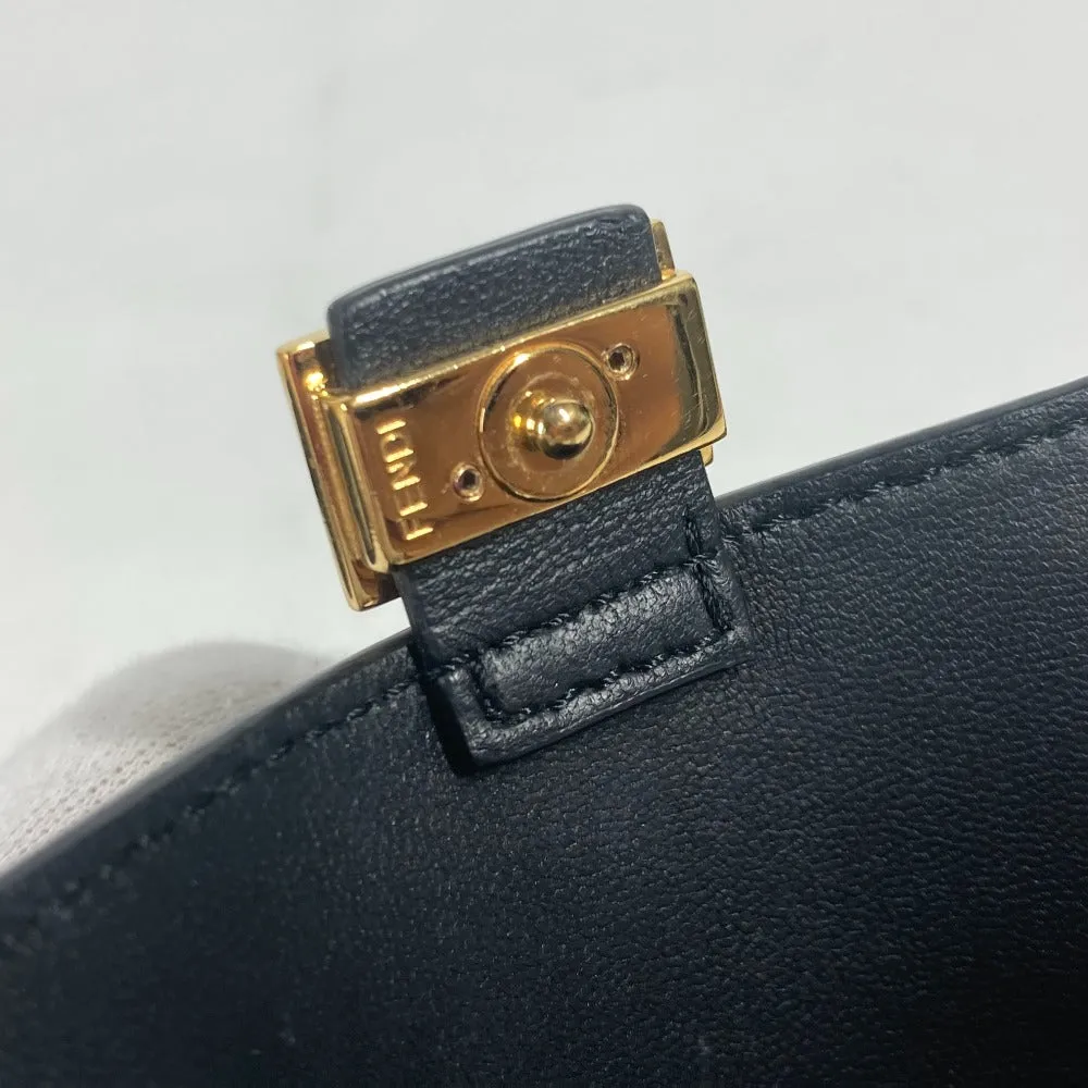 FENDI Card Case 8M0423 leather black name card holder Baguette Card Case Women Used