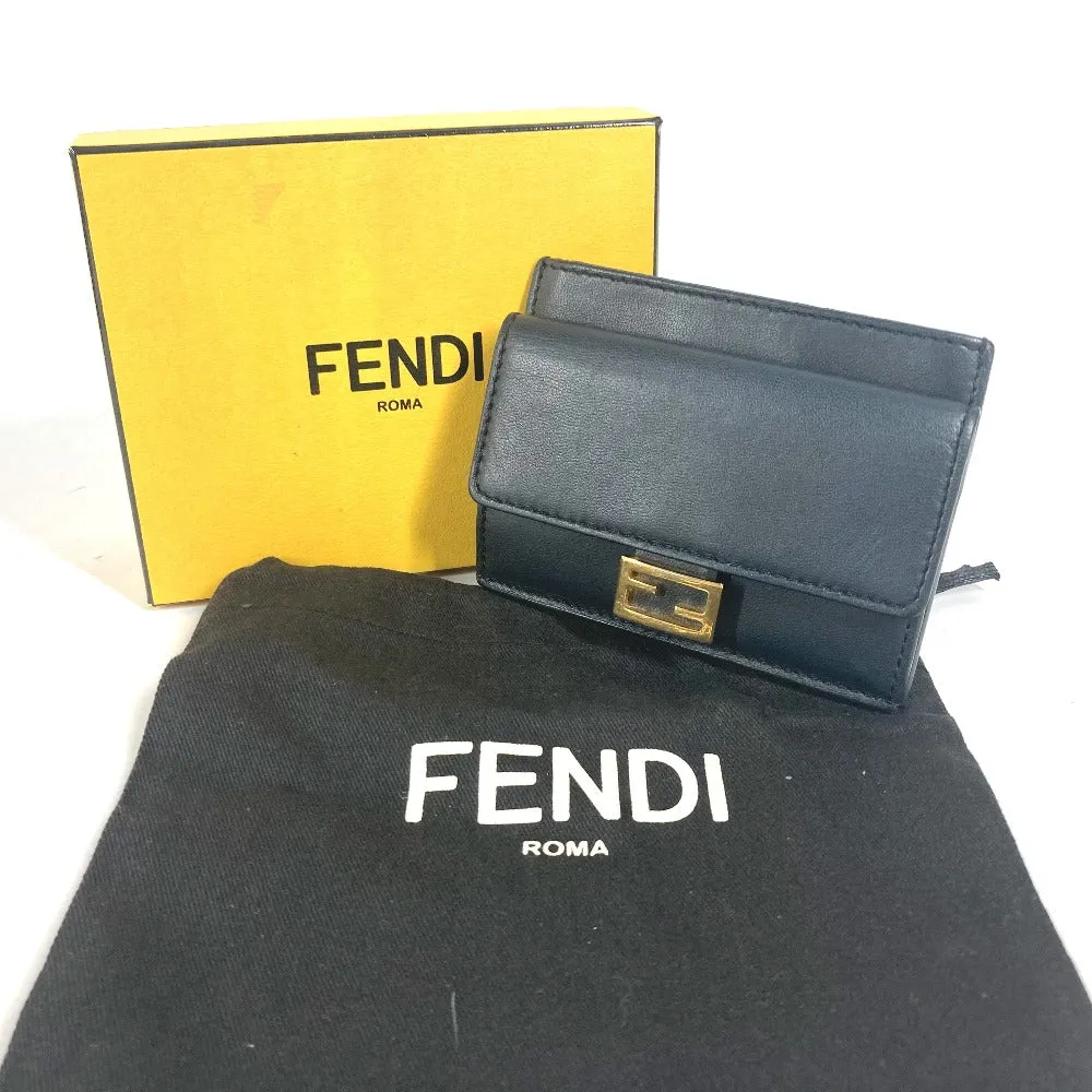 FENDI Card Case 8M0423 leather black name card holder Baguette Card Case Women Used