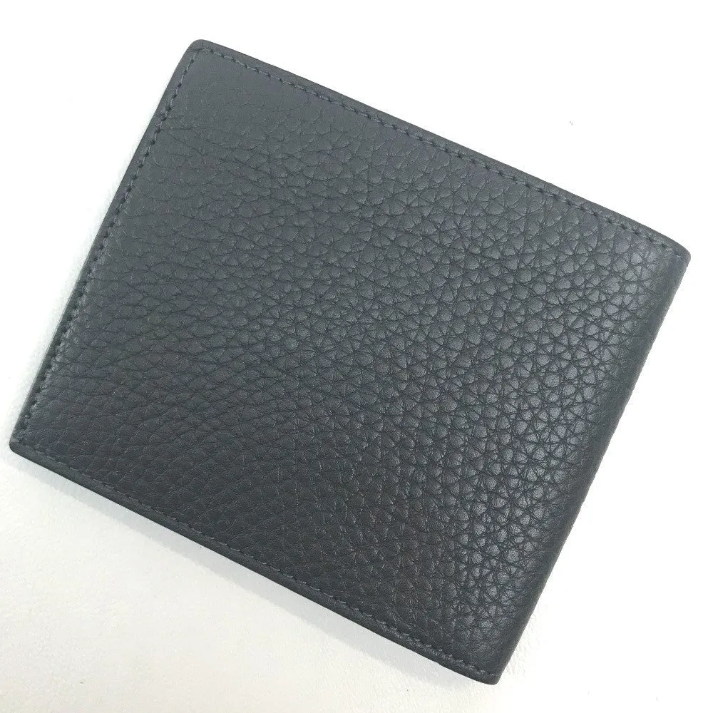 FENDI Folded wallet 7M0169 A4NR Calf leather dark gray x white FF logo stamp mens Used