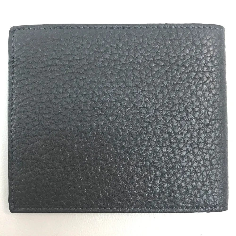 FENDI Folded wallet 7M0169 A4NR Calf leather dark gray x white FF logo stamp mens Used