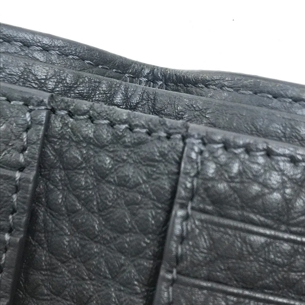 FENDI Folded wallet 7M0169 A4NR Calf leather dark gray x white FF logo stamp mens Used
