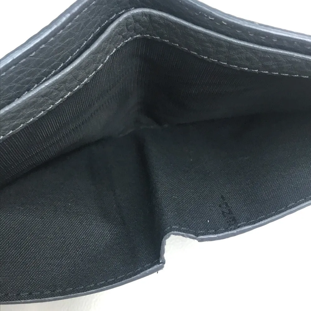 FENDI Folded wallet 7M0169 A4NR Calf leather dark gray x white FF logo stamp mens Used