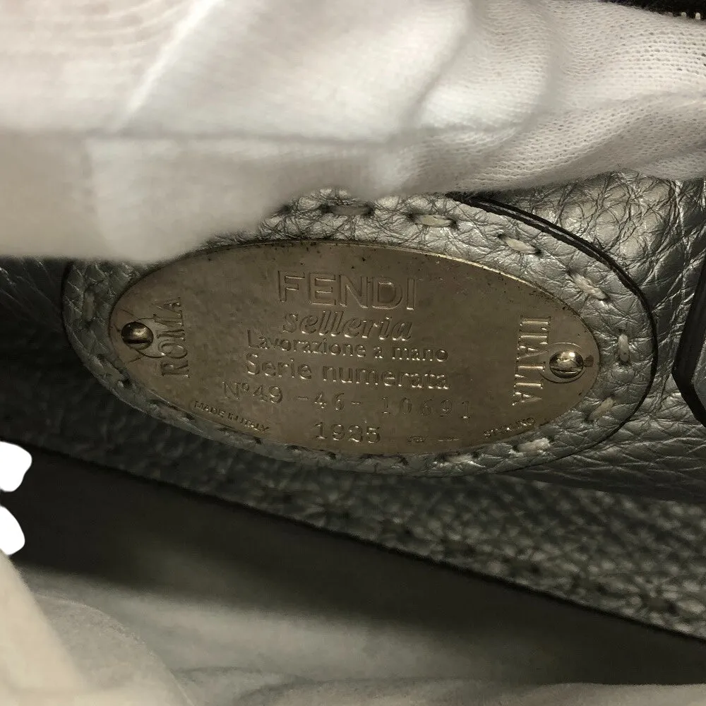 FENDI Handbag 8BN244 leather Silver Mini Pea Kaboo 2way