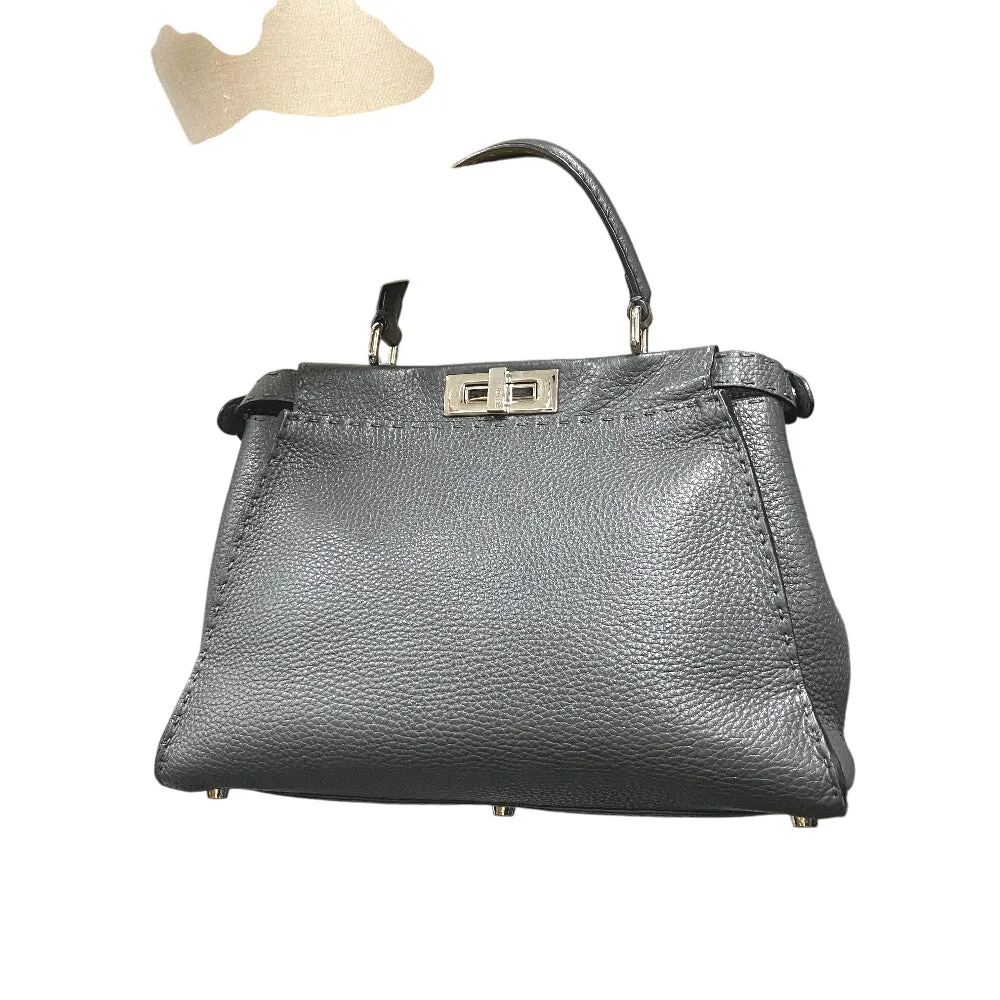 FENDI Handbag leather gray Celeria Peek-a-boo regular
