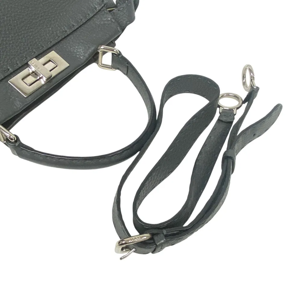 FENDI Handbag leather gray Celeria Peek-a-boo regular