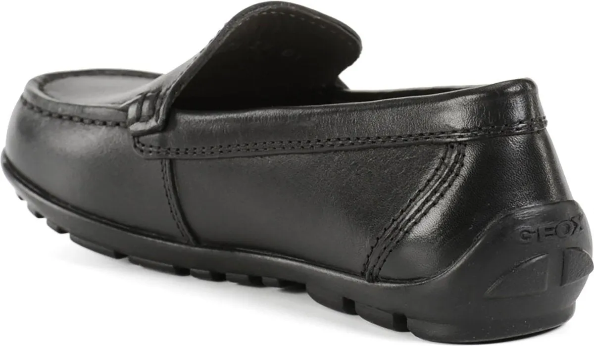 Geox Boy's JFast NEW Black Leather Loafer (Sizes 31-34)