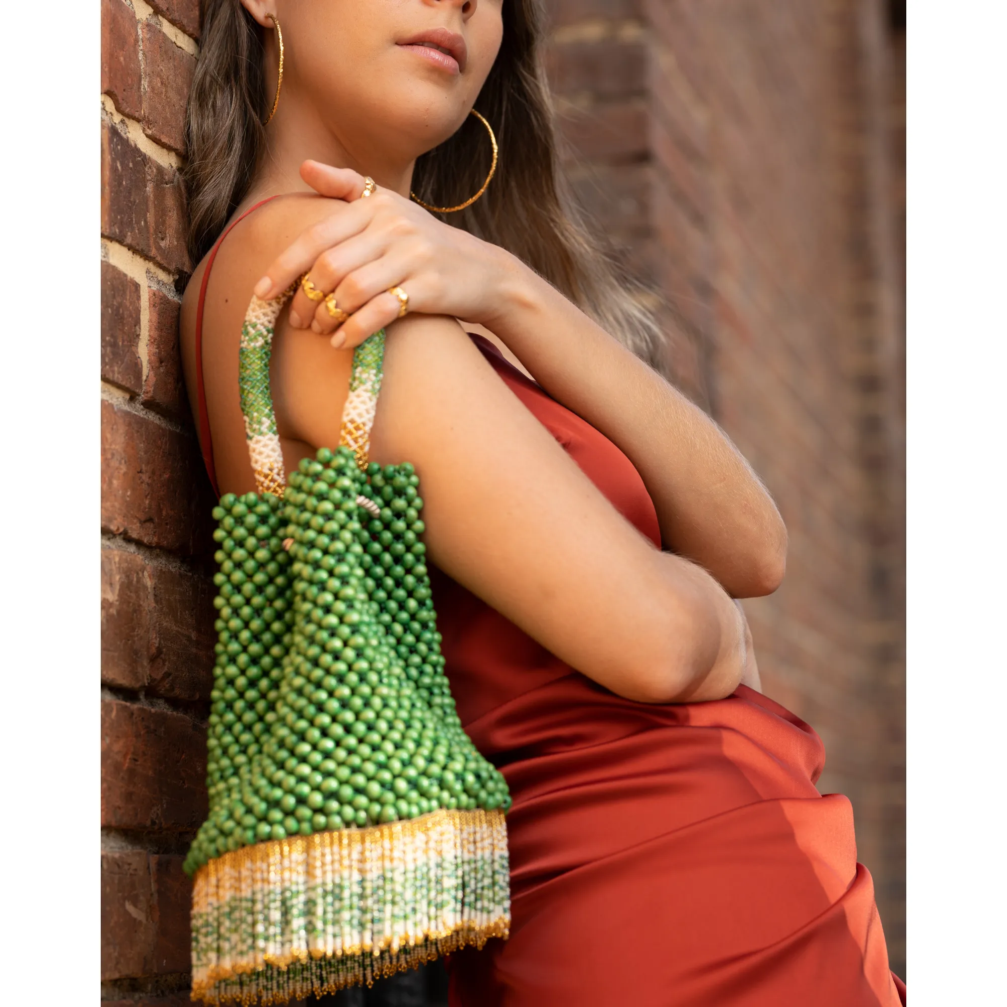 Green Waterfall Handbag