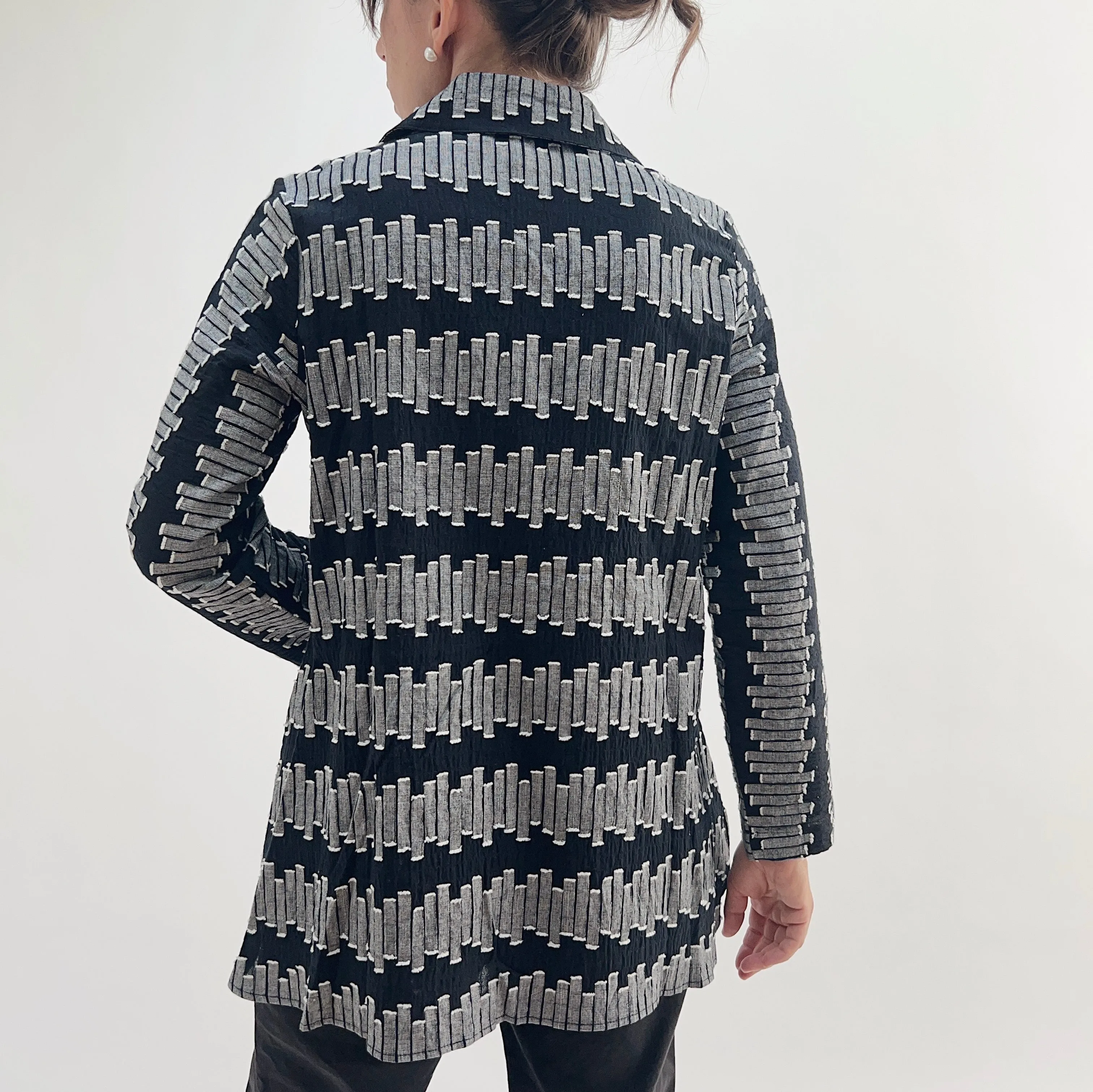Habitat | Embroidered Cotton Button Down Top in Black