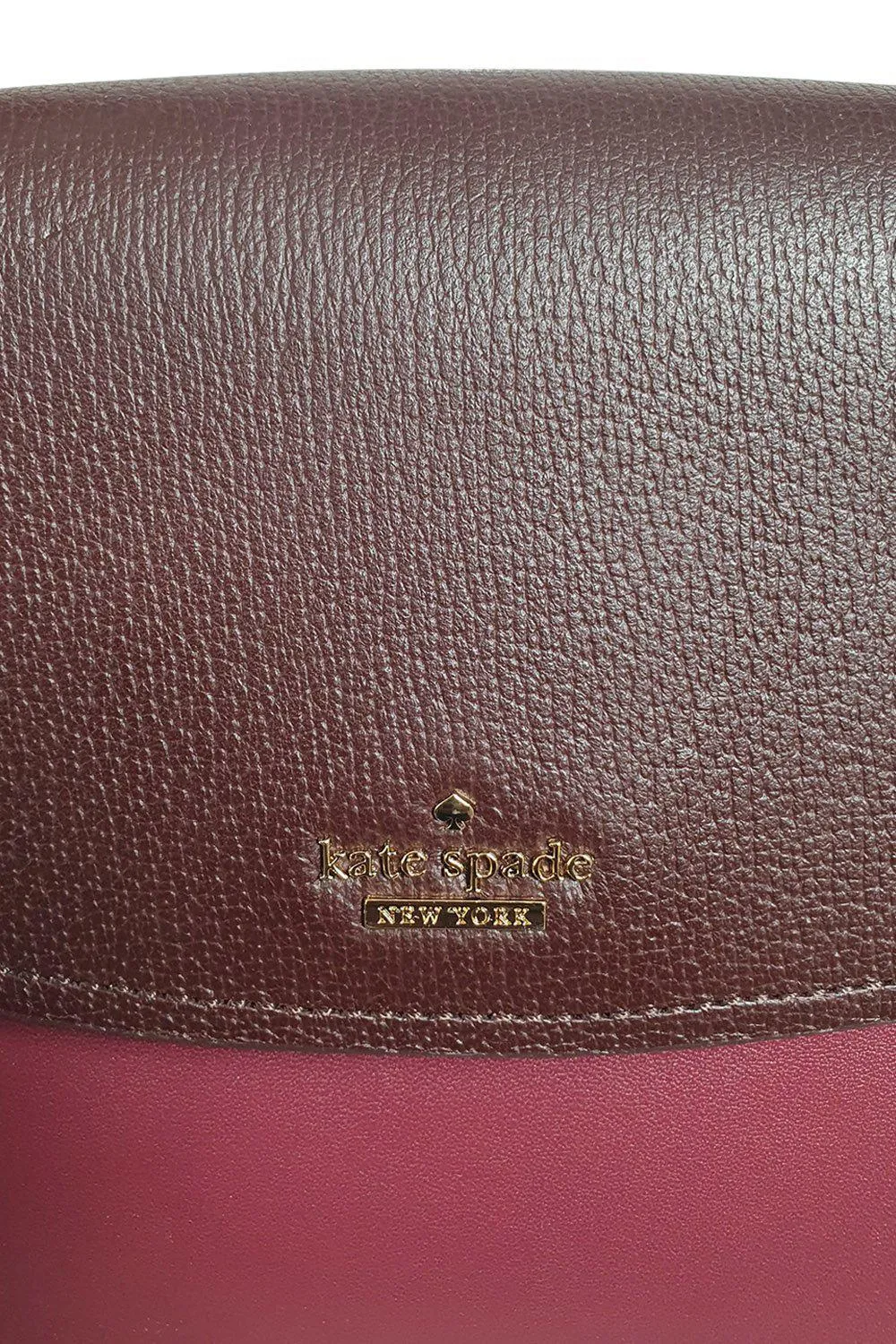 KATE SPADE Two Tone Dark Red Leather Shoulder Bag (M)