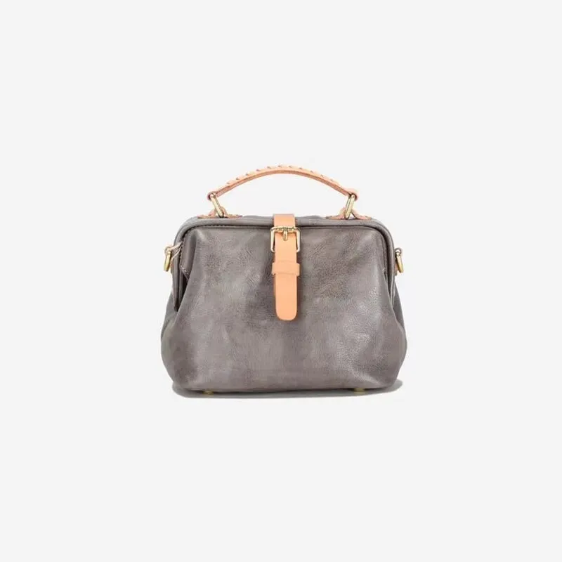 Literary Vintage Vegetable Tanned Cowhide Leather Doctor's Bag
