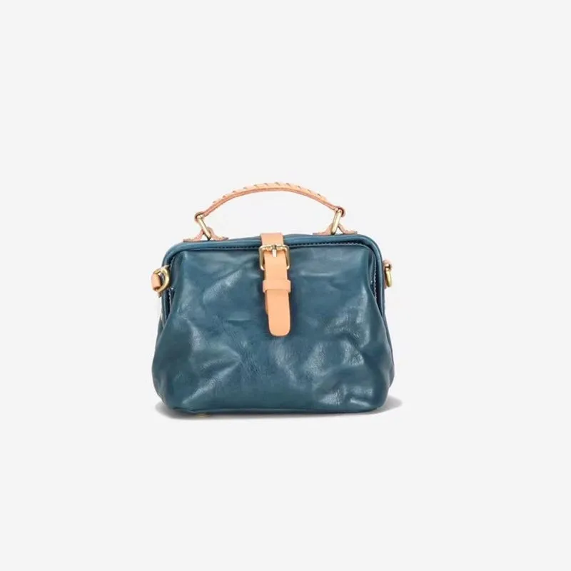 Literary Vintage Vegetable Tanned Cowhide Leather Doctor's Bag