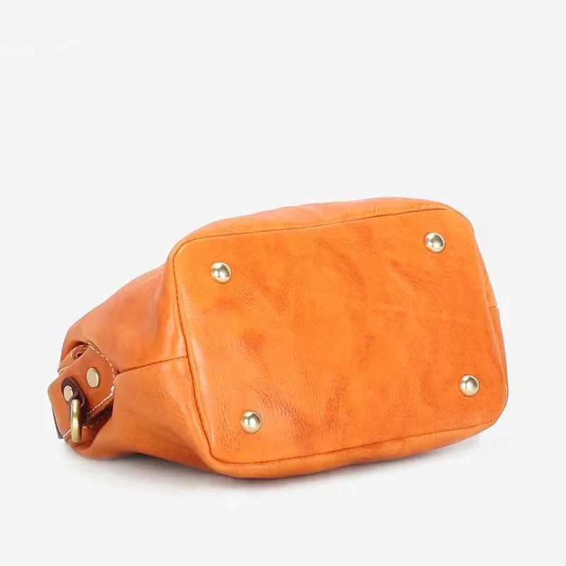 Literary Vintage Vegetable Tanned Cowhide Leather Doctor's Bag