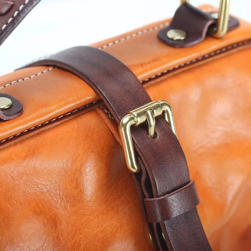 Literary Vintage Vegetable Tanned Cowhide Leather Doctor's Bag