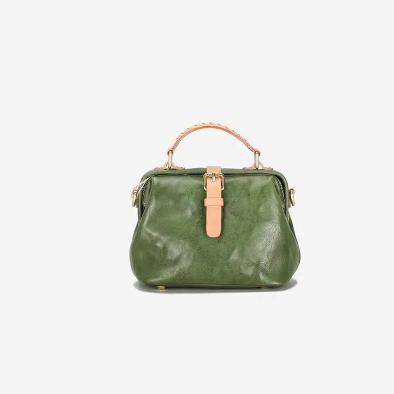 Literary Vintage Vegetable Tanned Cowhide Leather Doctor's Bag