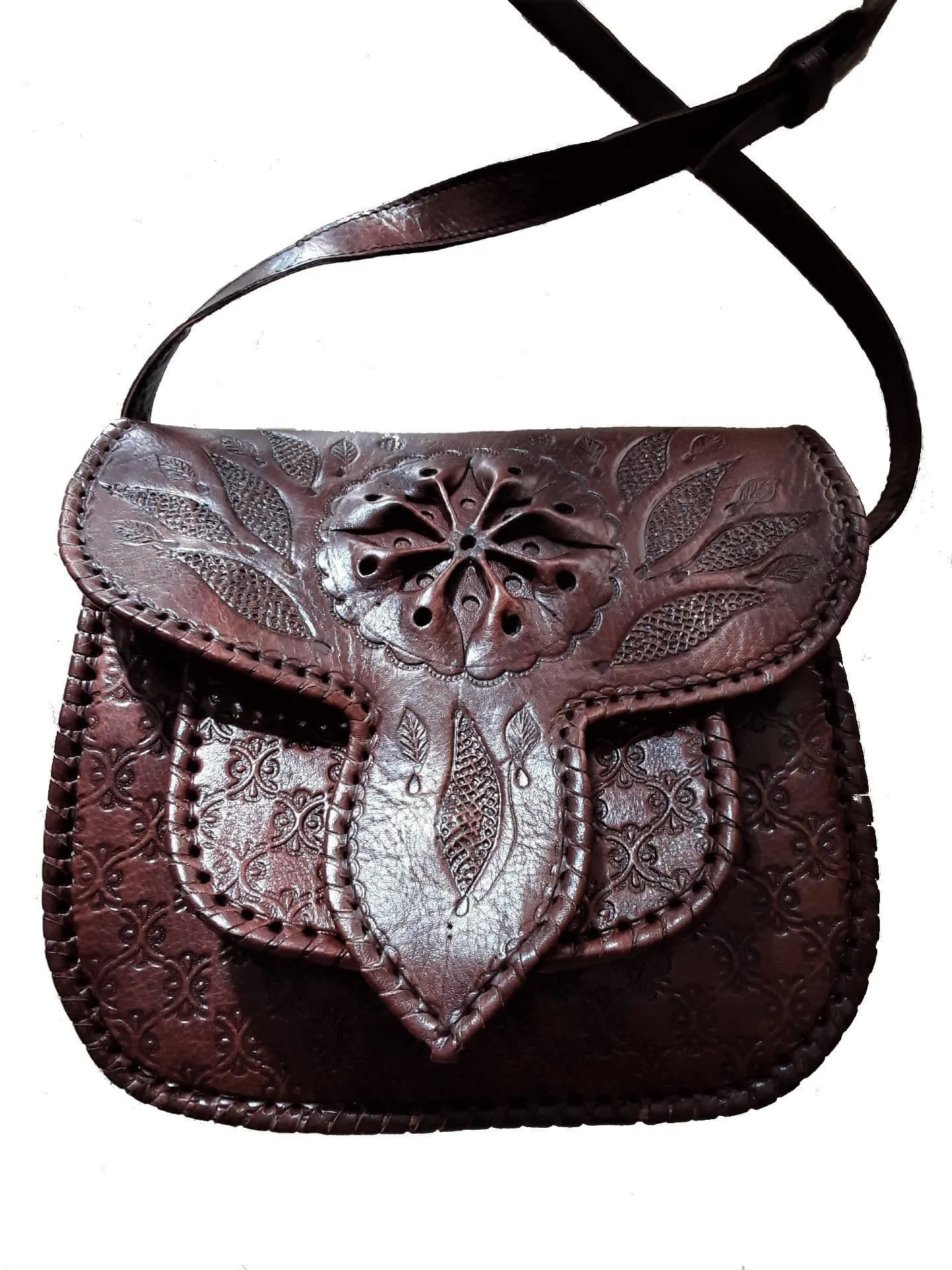 LSSAN Leather Handbag - Brown Star