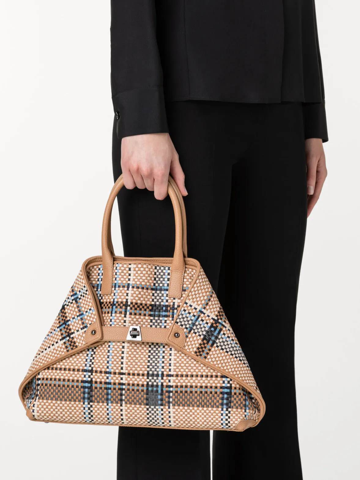 Small Ai Henkeltasche aus gewebtem Leder