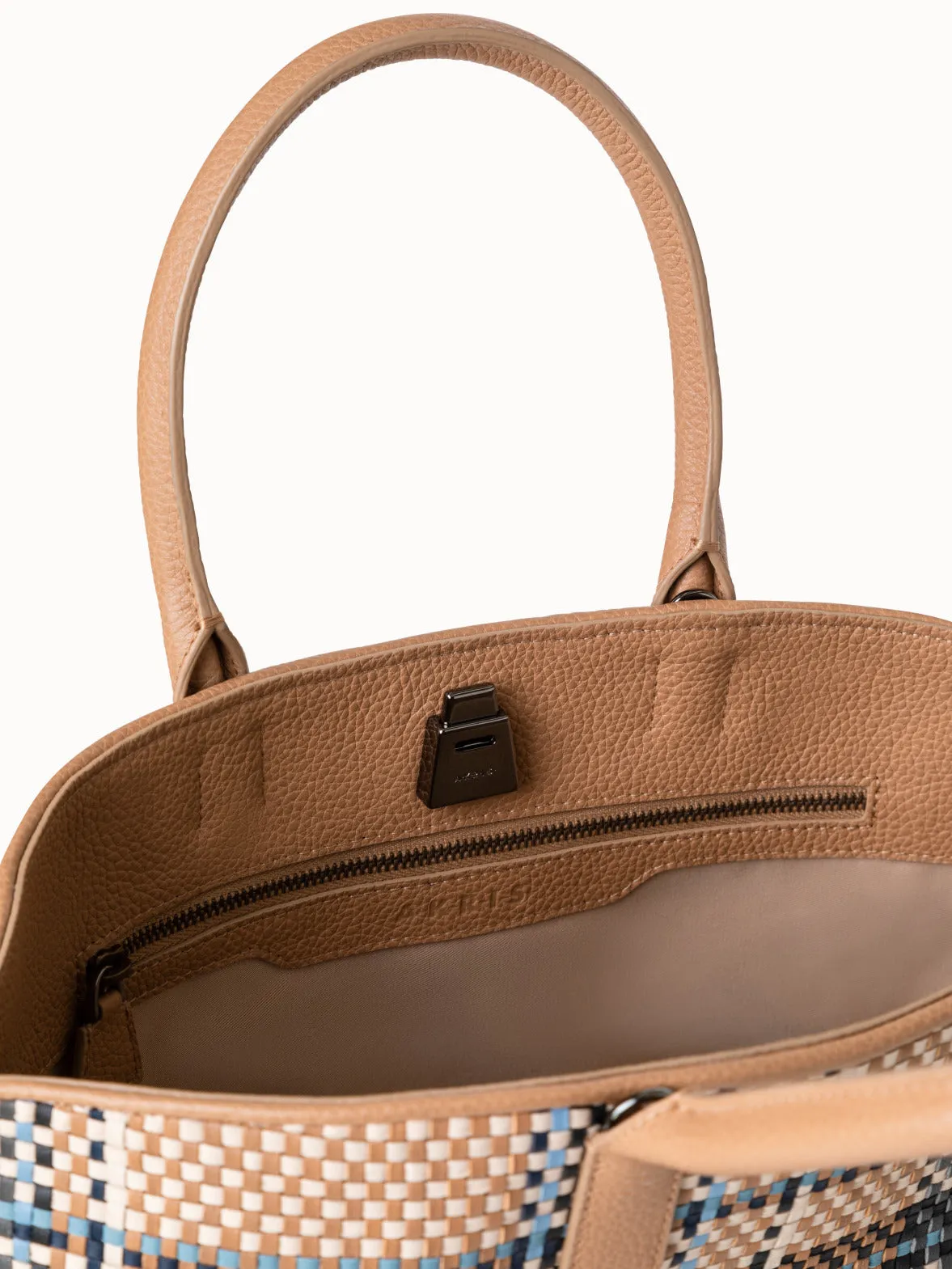 Small Ai Henkeltasche aus gewebtem Leder